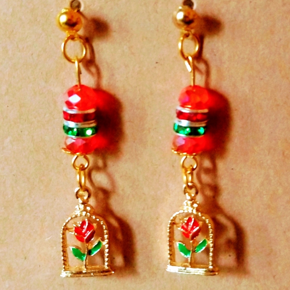 Long Red earrings